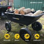 Heavy Duty Poly Utility Dump Wagon Garden Cart w/Pneumatic Tires, 6 Cu Ft - 1200 lb Capacity Outdoor Wheelbarrow for Yard, Landscaping & Gardening, Lawn Tractor or ATV Towable-Gorilla Carts - image 46