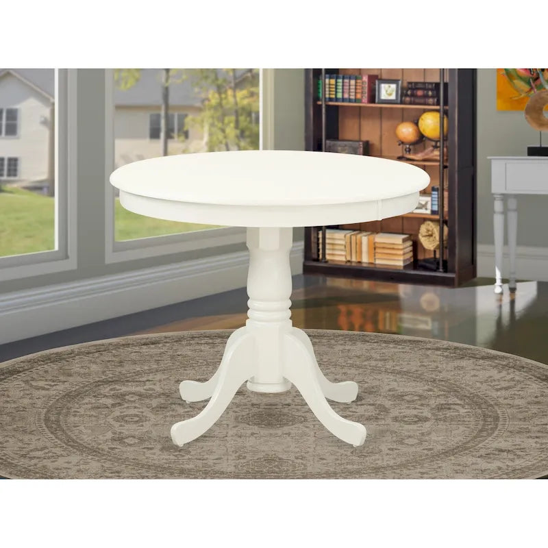 East West Furniture Antique Round Dining Table - 36x36 Inch Kitchen Table with Pedestal Base (Multiple Finish Options) - image 6