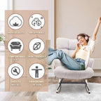 SAETSFEG Nursery Rocking Chair with High Backrest - image 3