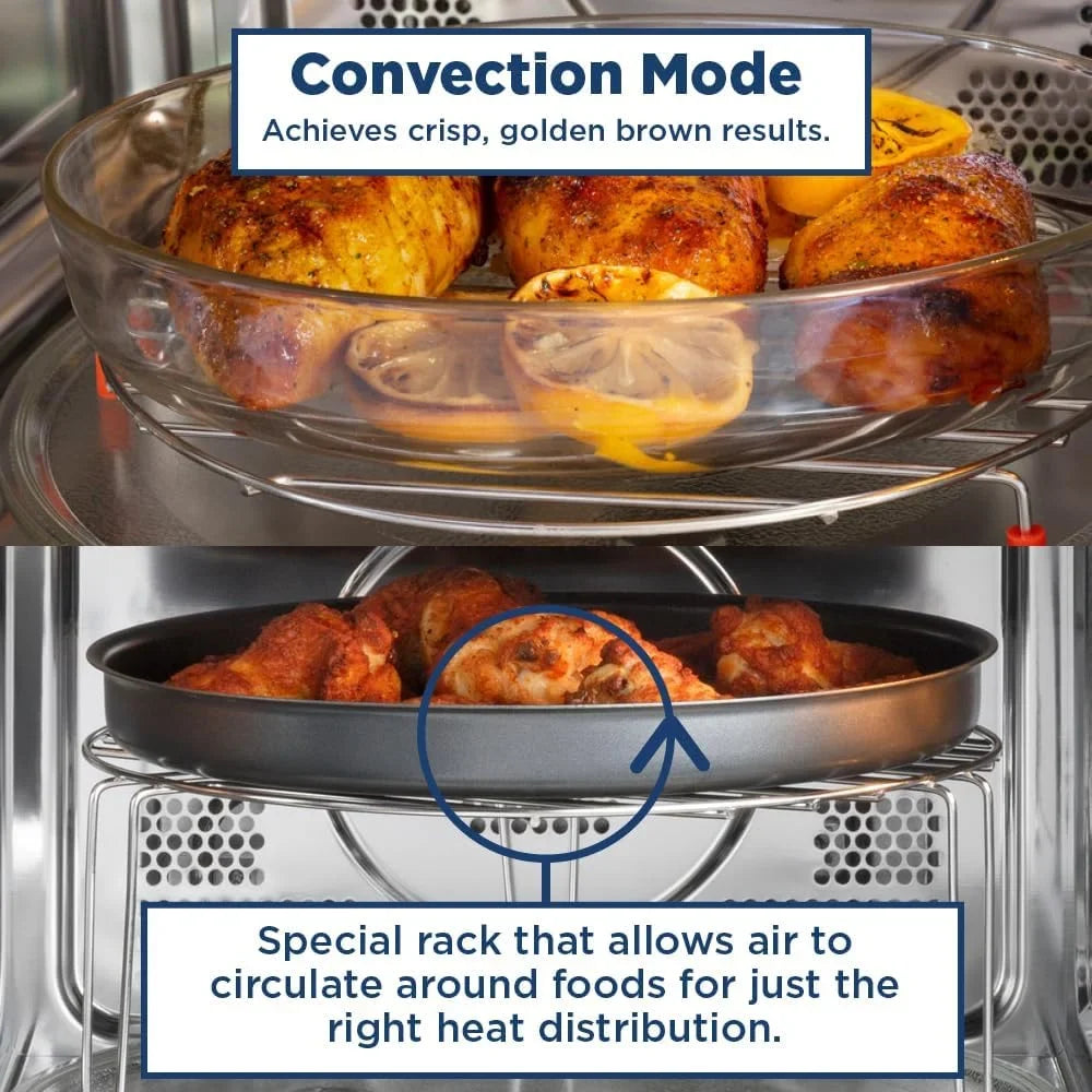 Open Box GE 3-in-1 Microwave Oven, 1,050 Watts Air Fryer, Broiler and Convection Mode, Child-Lock Technology, Kitchen Essentials for The Countertop or Dorm Room, 1.0 Cu. Ft., Stainless Steel - image 4