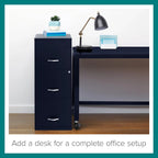 Space Solutions 18" Deep 3 Drawer Smart Letter Width Vertical File Cabinet, Navy - image 9