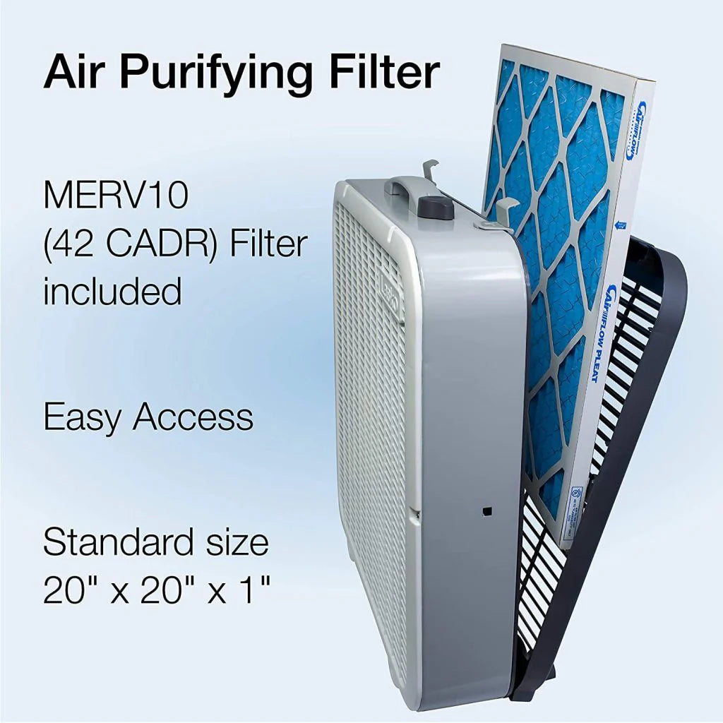Lasko Air Flex 2-in-1 Box Fan & Air Purifier, 20-Inch, 3 Speeds, White, FF305 - image 5
