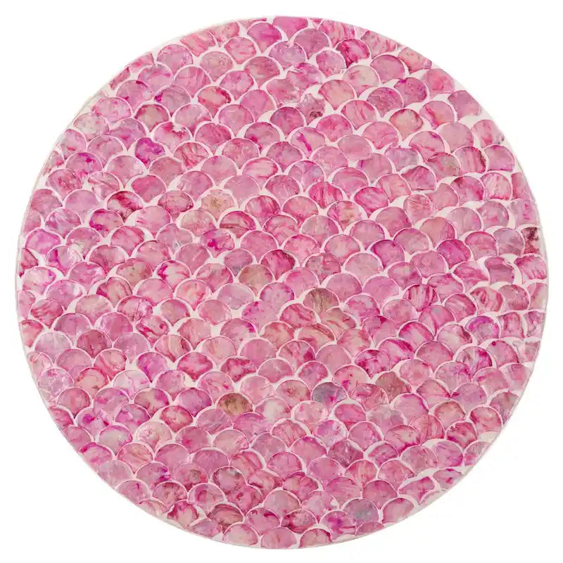 SAFAVIEH Rilla Dark Pink Round Accent Table - Dimensions: 13.8" W x 13.8" L x 19.7" H - image 5