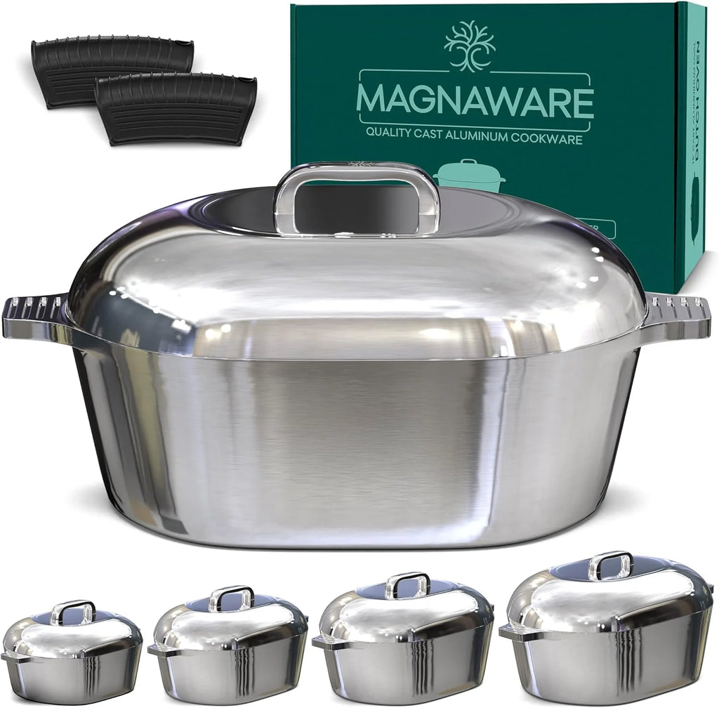 Cast Aluminum Dutch Oven - 8 Quart - Oval Dutch Oven Pot with Lid for Families and Parties - Lightweight Cajun Cookware with Ideal Heat Distribution - Oval Roaster Pan with Lid (13 Inch) - image 11