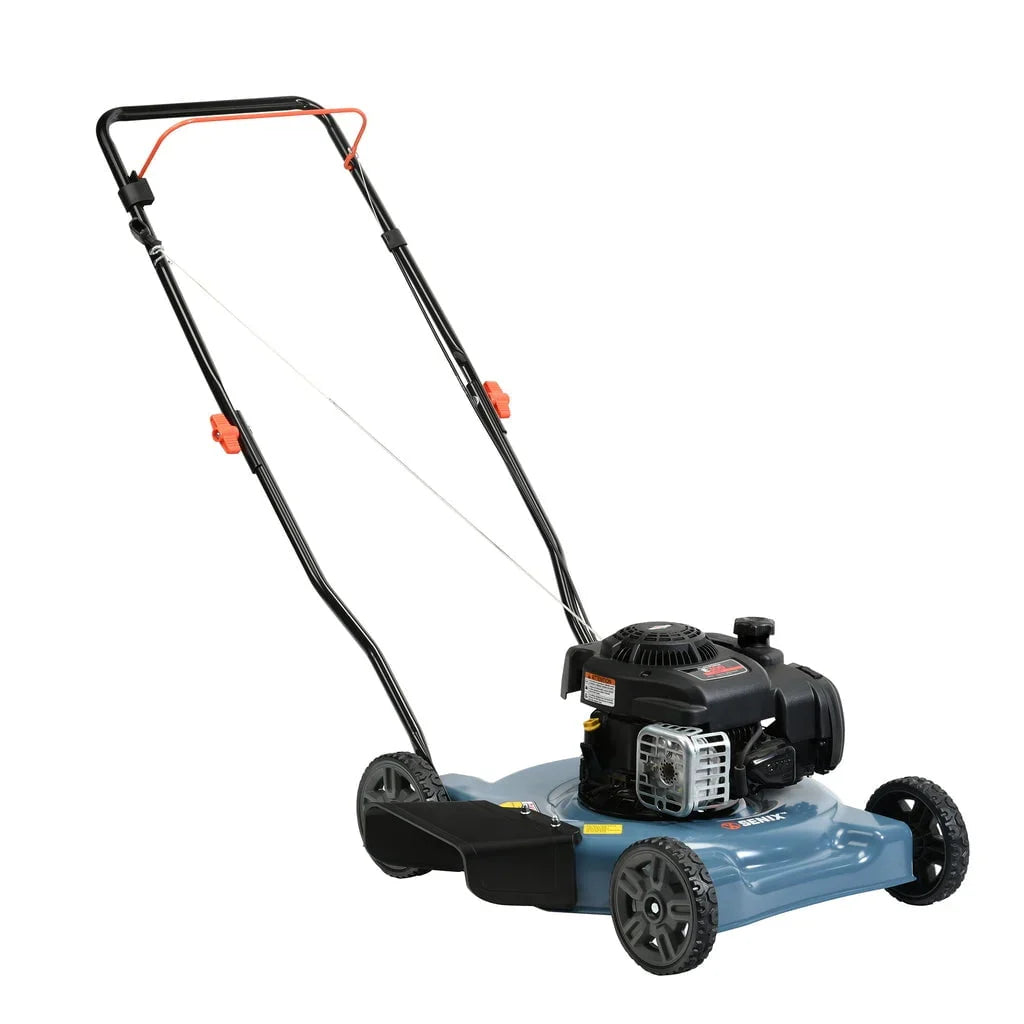 SENIX Gas Lawn Mower, 20-Inch, 125 cc 4-Cycle Briggs & Stratton Engine, Push Lawnmower with Side Discharge, 3-Position Height Adjustment, LSPG-L2, Blue - image 1