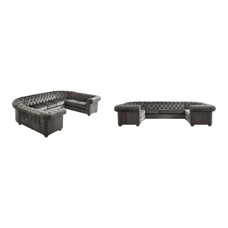 Gdansk 9-Person U-Shaped Chesterfield Sectional Sofa - image 4