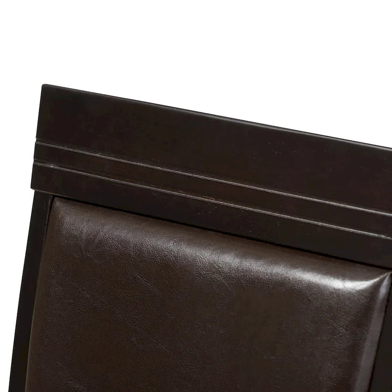 Modern Dark Brown Faux Leather Dining Chair Set by Baxton Studio - image 5