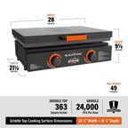 22 Propane Griddle Bundle, Black Includes Griddle, Hardcover, Carry Bag, 24,000 BTU Burners, Rear Grease System - image 3