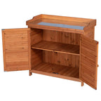 Outdoor Garden Patio Wooden Storage Cabinet Furniture Waterproof Tool Shed - image 7