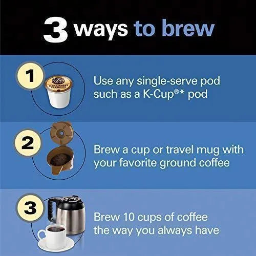 Hamilton Beach FlexBrew Thermal Coffee Maker, Single Serve & Full Pot, Compatible with K-Cup Pods or Grounds, Programmable, Black and Stainless (49966) - image 8