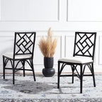 Set of 2 SAFAVIEH Maye Rattan Accent Chairs with Cushions - Dimensions: 18.5" W x 20.9" L x 35.8" H - image 3