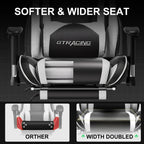 GTRACING Gaming Chair, Ergonomic Office Desk Chair with Lumbar Support, PU Leather, Footrest & Adjustable Headrest, Red - image 40