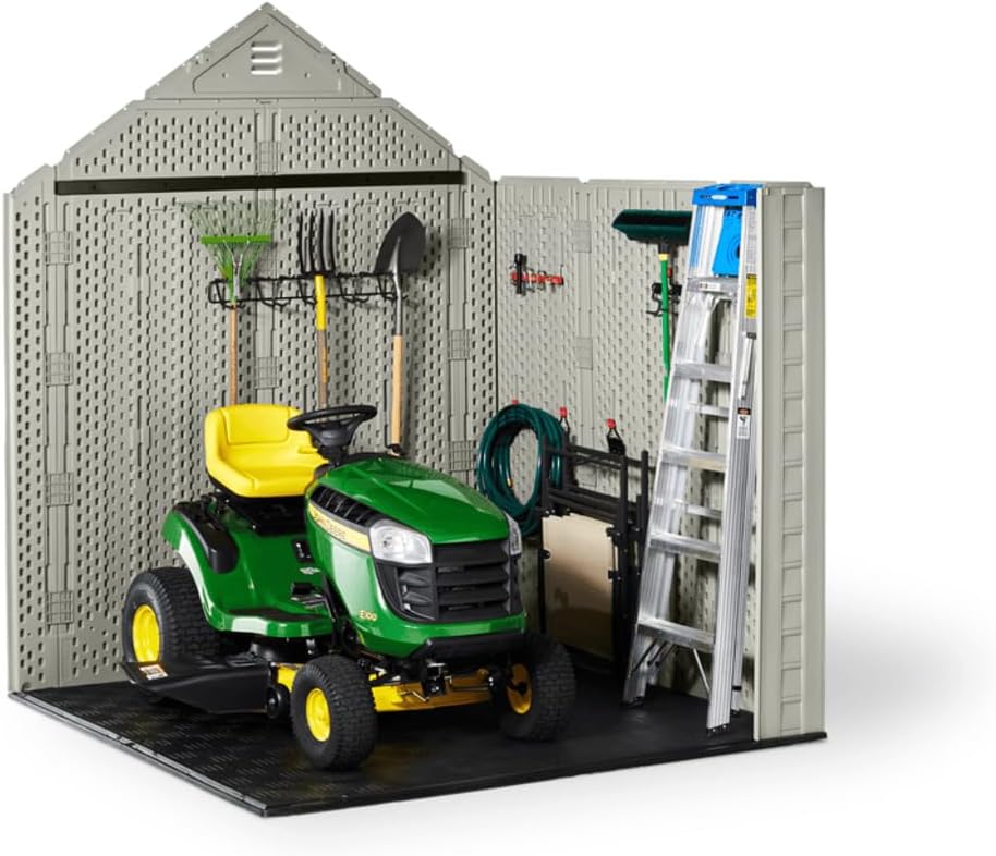 Rubbermaid Resin Outdoor Storage Shed With Floor Weather Resistant Gray Organization for Home - image 42