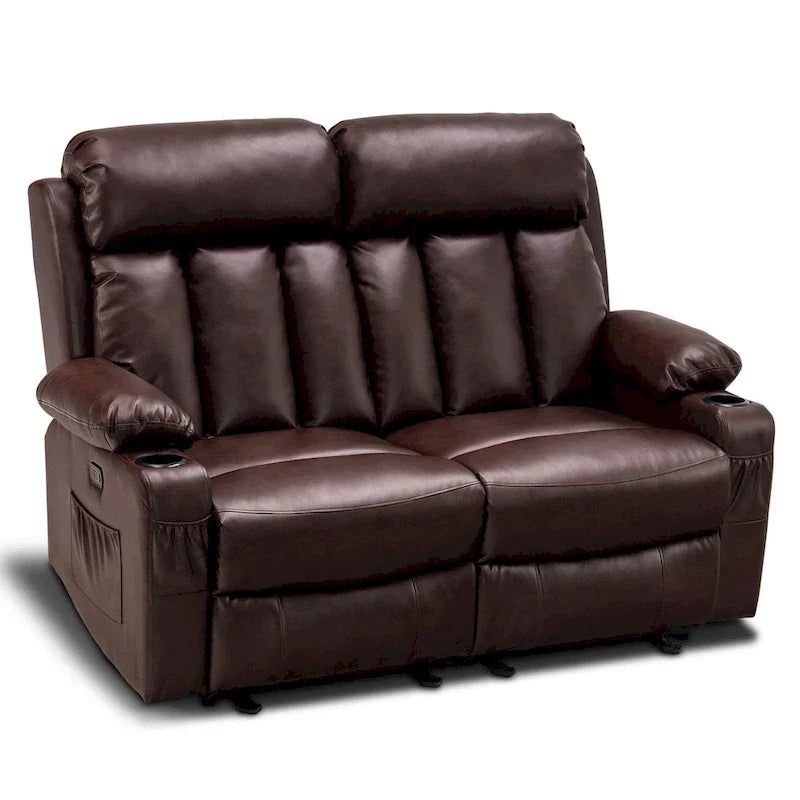 MCombo Faux Leather Electric Reclining Sofa with Heat and Massage - Models 6095/6075/6077 - image 3