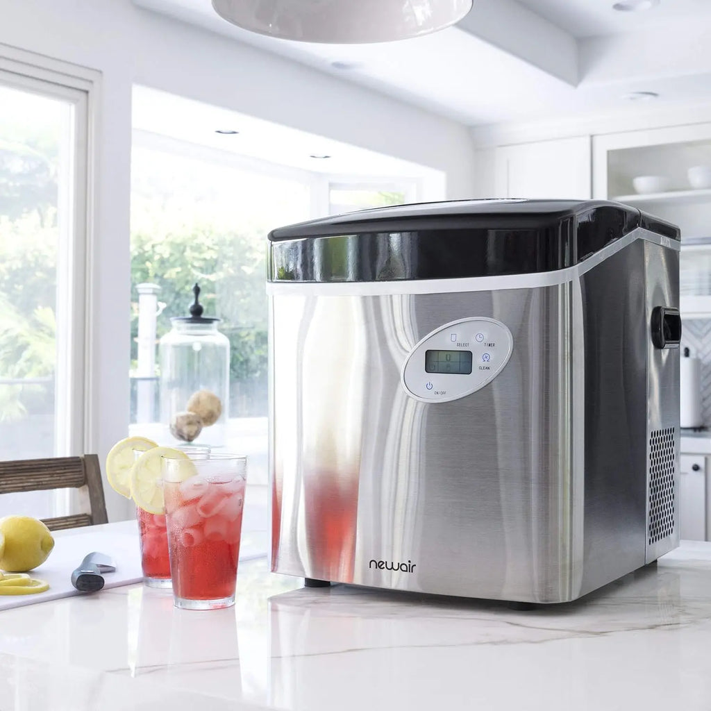 Newair Portable Ice Maker 50 lb. Daily, 12 Cubes in Under 7 Minutes - Compact Countertop Design - 3 Size Bullet Shaped Ice - for Kitchen/Office/RV/Bar - Stainless Steel - image 10