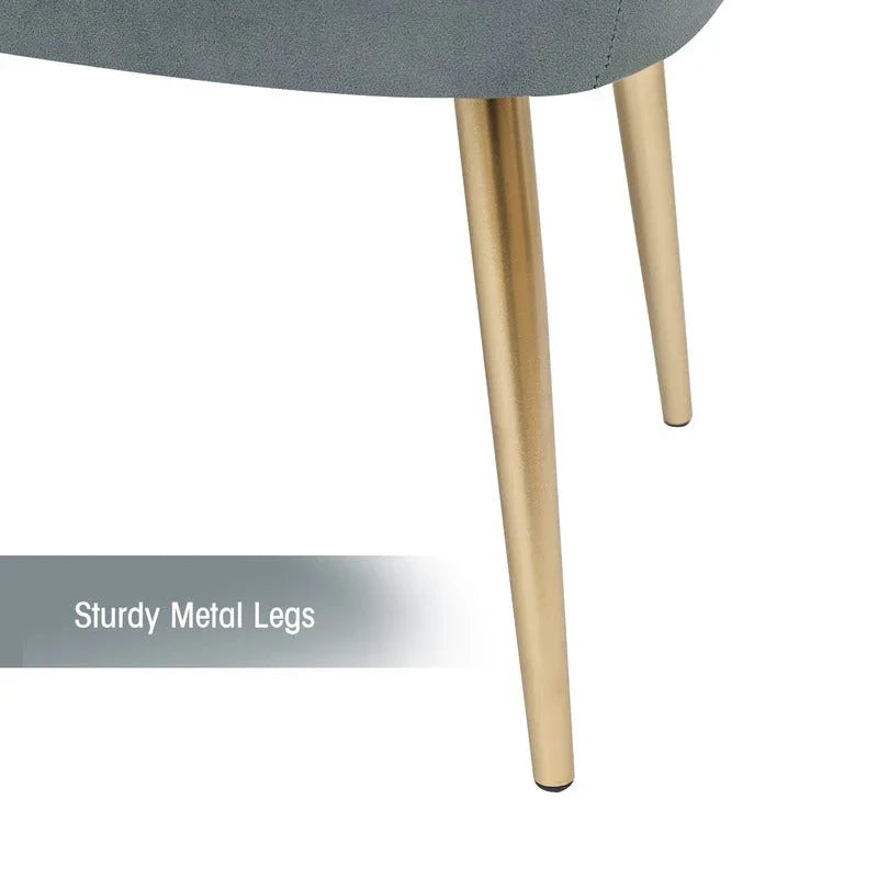 Adeco Velvet Footrest Bench with Metal Legs - Stylish Bed End Stool and Dressing Chair - image 23