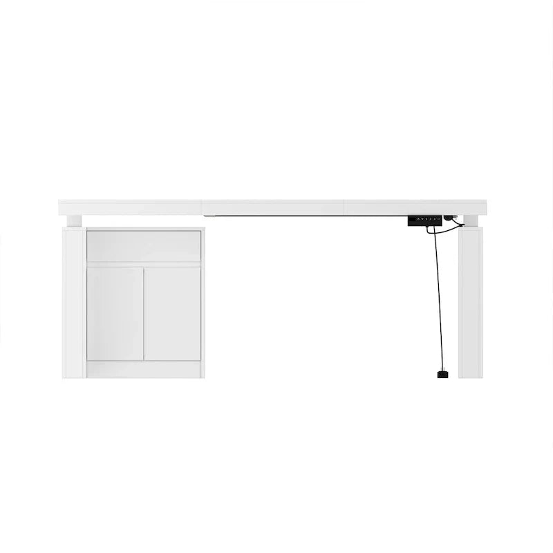 Modern White Adjustable Workstation - 70.9W Dining Table & Office Desk - image 9