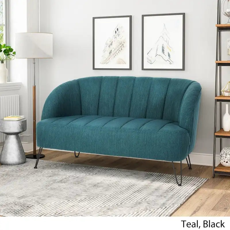 Christopher Knight Home Lupine Contemporary Fabric Loveseat with Hairpin Legs - image 7