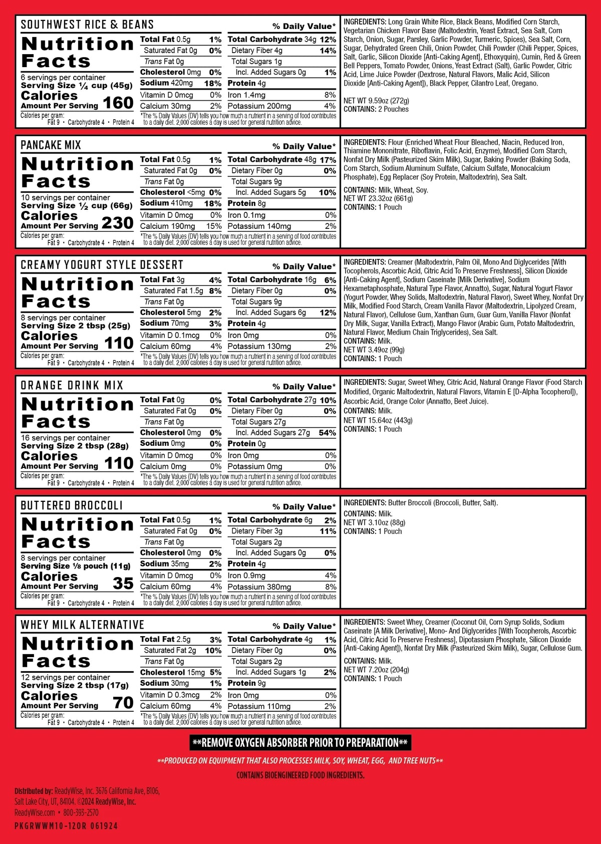 ReadyWise Emergency Food Supply, 120 Serving Entree and Beverage - image 11