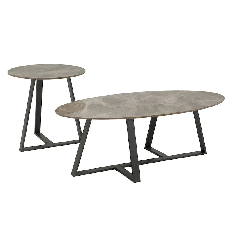 iNSPIRE Q Modern Jurmala Glossy Sintered Stone Tables with Grey Metal Base - image 23