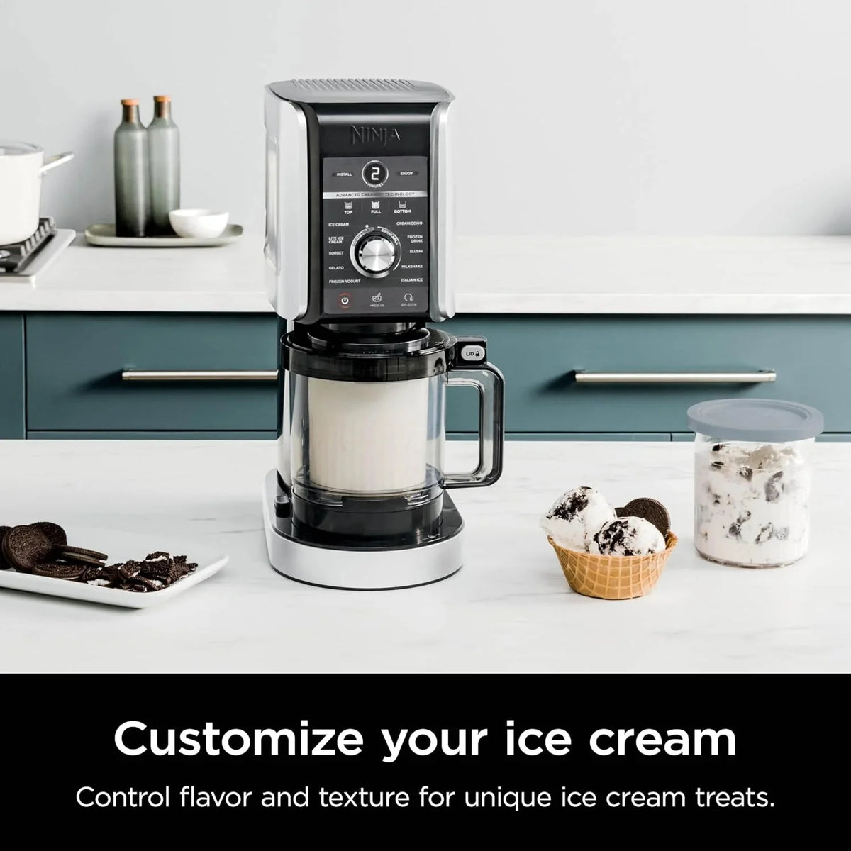 Ninja NC301 CREAMi Ice Cream Maker, for Gelato, Mix-ins, Milkshakes, Sorbet, Smoothie Bowls & More, 7 One-Touch Programs, with (2) Pint Containers & Lids, Compact Size, Perfect for Kids, Silver - image 18