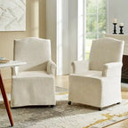 Set of 2 Alethea Upholstered Dining Chairs with Slipcovers and Solid Wood Legs by HULALA HOME - image 5