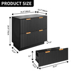 Moasis Lateral Filing Cabinet with LED Lighting and 2 Drawers for Home Office - image 8