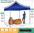 COBIZI 10x20 Heavy Duty Pop up Canopy Tent with 6 sidewalls Easy Up Commercial Outdoor Canopy Wedding Party Tents for Parties All Season Wind & Waterproof Gazebo with Roller Bag,Black(Frame Thickened) - image 141