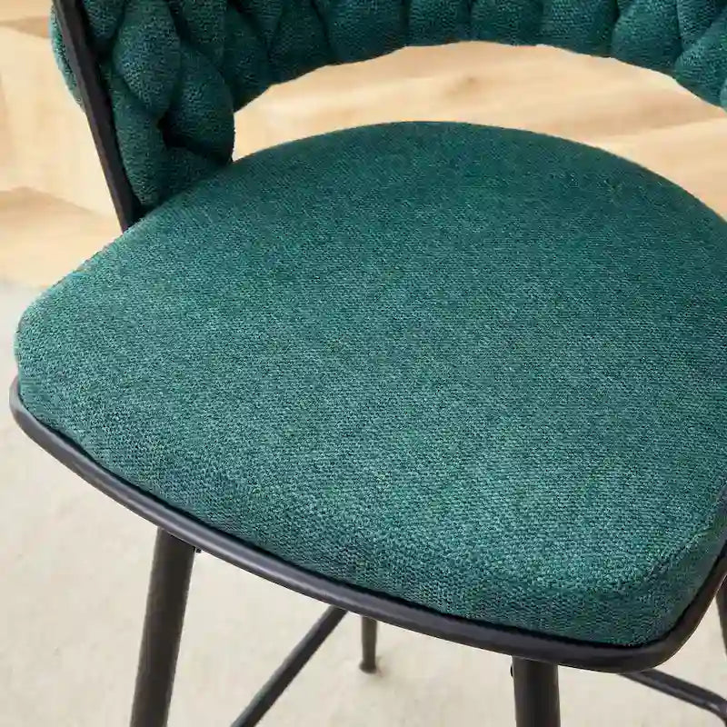 Pair of Swivel Bar Stools with Comfortable Linen Cushions - Counter Height Seating for Kitchen Islands, Dining Areas, or Pubs - image 10
