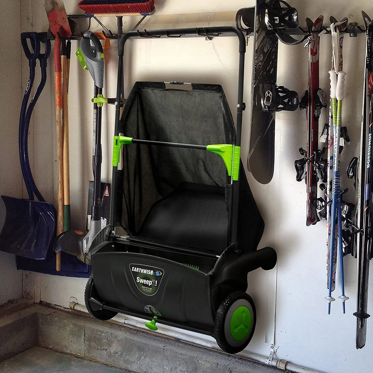 Best 21-Inch Large Push Lawn Grass Sweeper With 26 Gal Hopper Bag - image 5