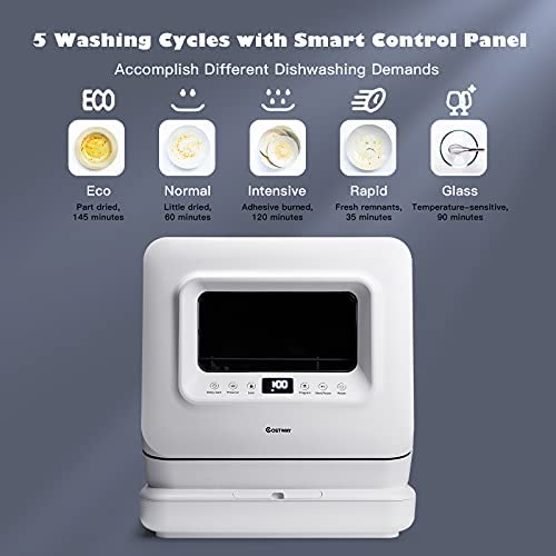 COSTWAY Portable Countertop Dishwasher, with 7.5L Openable Water Tank - image 3