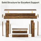 63-Inch Brown and Gray Slim Wooden Console Table for Entryway - image 10