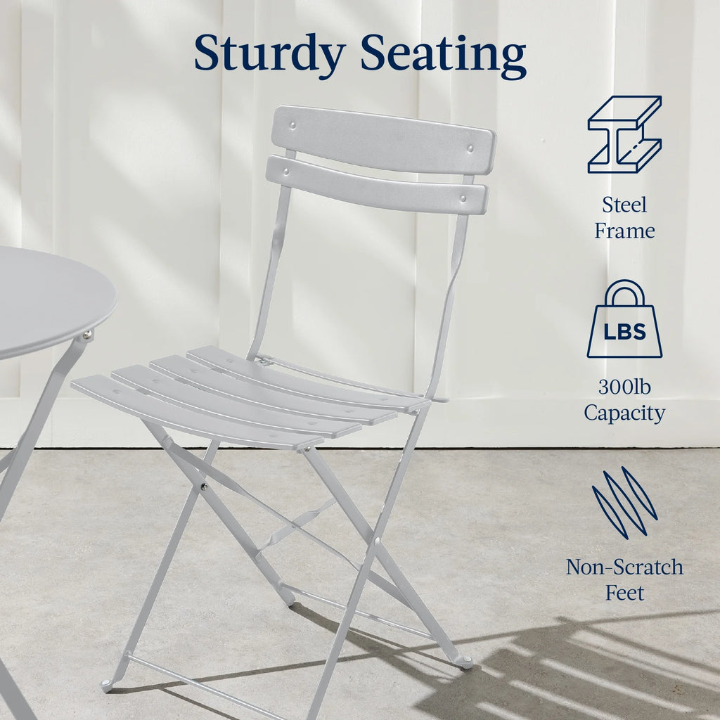Best Choice Products 3-Piece Small Bistro Set, Folding Patio Furniture Set of 2 Chairs and Table - Black - image 91