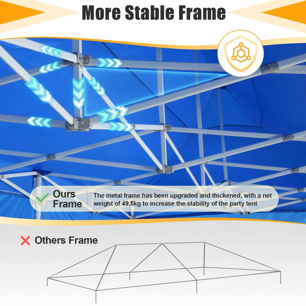 Hoteel 10x15 Heavy Duty Canopy Tent with 4 Sidewalls,Pop up Canopy for Parties Wedding,Commercial Easy up Gazebo with Roller Bag,UV 50+ &,Black - image 52
