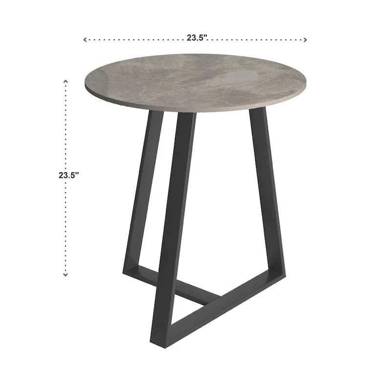 iNSPIRE Q Modern Jurmala Glossy Sintered Stone Tables with Grey Metal Base - image 7