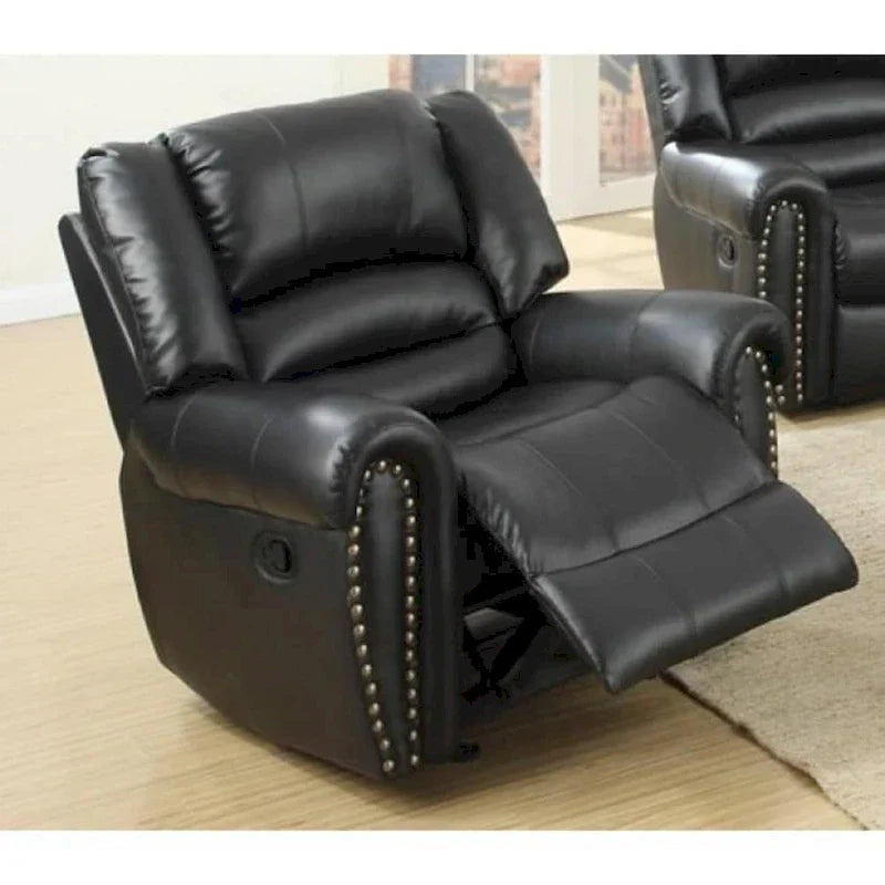 Comfort Plus Black Bonded Leather & Plywood Recliner/Glider - image 1
