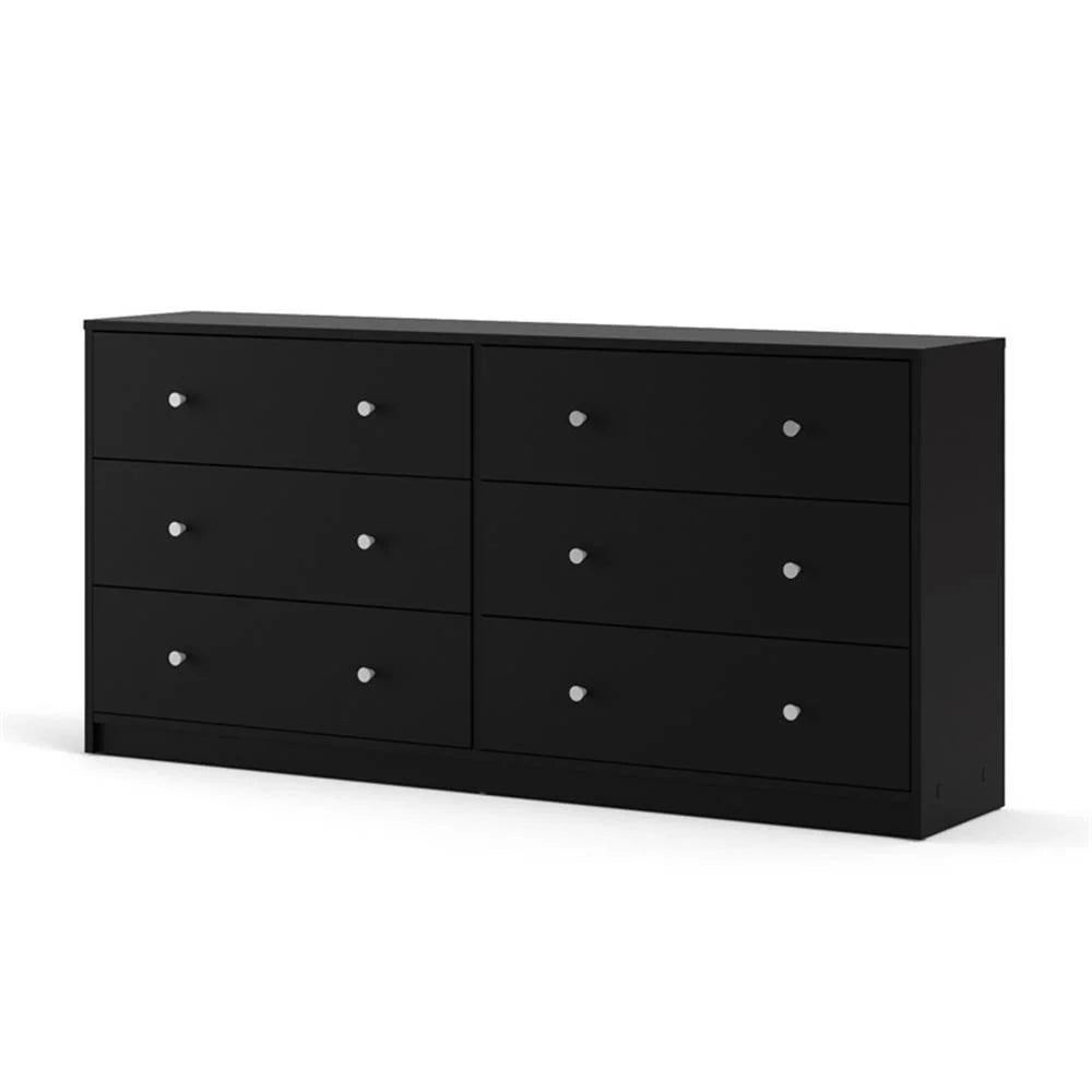 Pemberly Row 3PC Engineered Wood Dresser and Nightstands Bedroom Set in Black - image 5