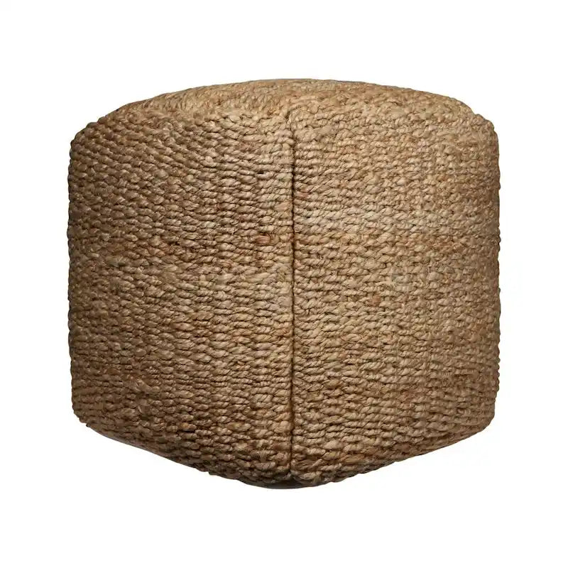 HomeRoots 18-Inch Natural Jute Woven Cube Pouf Ottoman - image 3