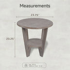 COZAYH Set of 2 Rustic Farmhouse End Tables with Storage Shelf - Vintage Grey French Country Accent Side Tables - image 11