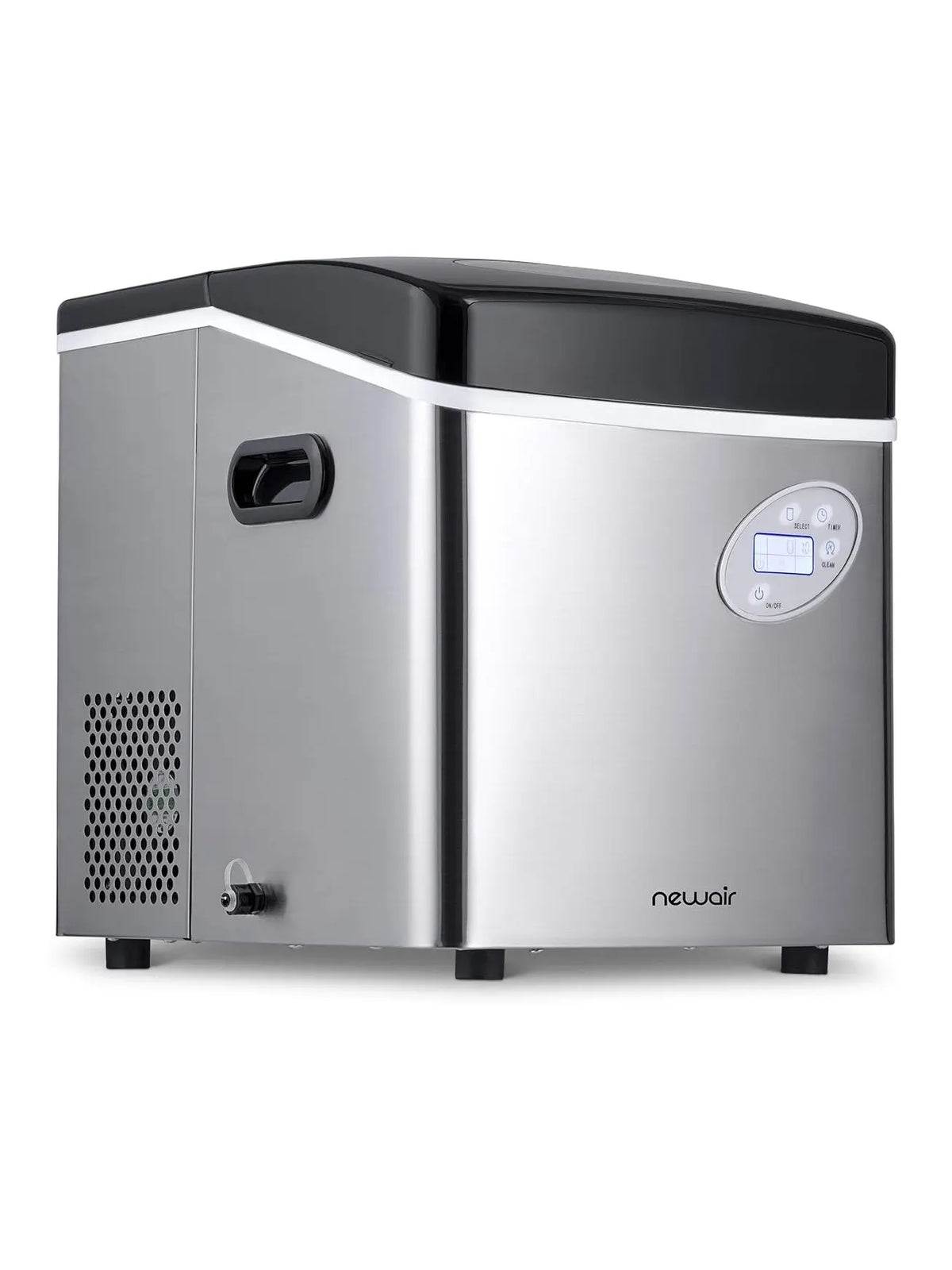 Newair Portable Ice Maker 50 lb. Daily, 12 Cubes in Under 7 Minutes - Compact Countertop Design - 3 Size Bullet Shaped Ice - for Kitchen/Office/RV/Bar - Stainless Steel - image 1