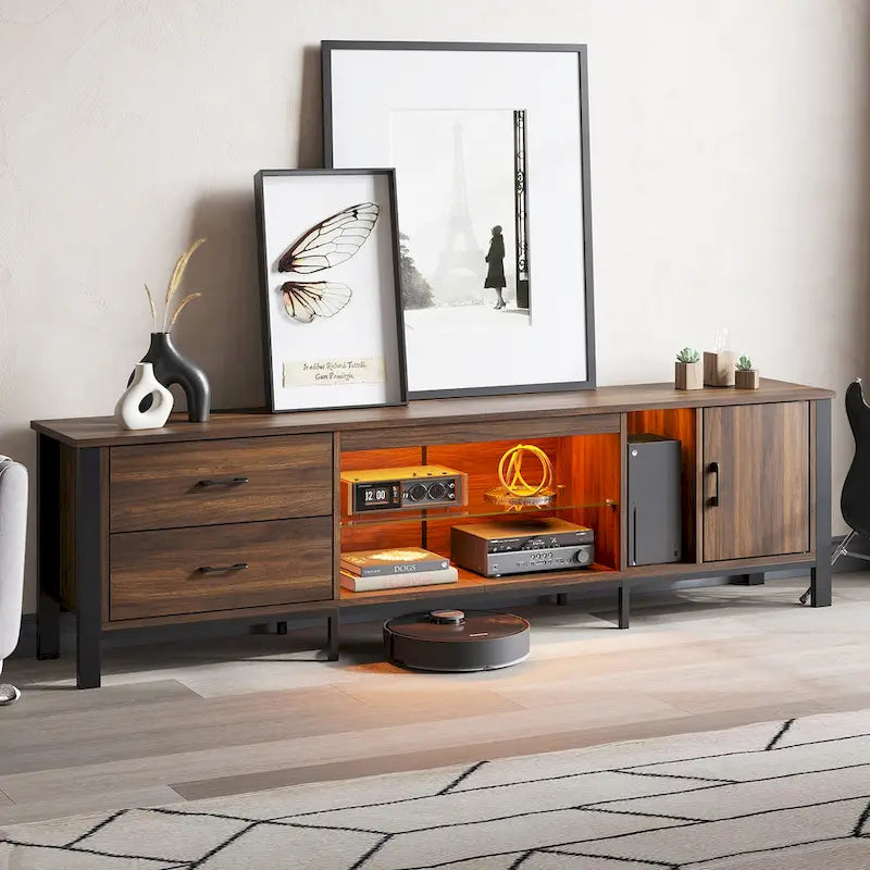 Contemporary 80-Inch TV Stand for 75/80/85 Inch TVs with 2 Drawers - image 19