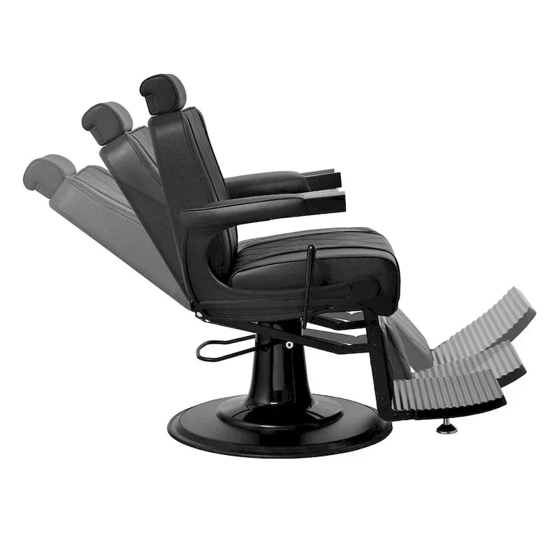 ROGERS Heavy-Duty Reclining Barber Chair for Barbershops - Black - image 5