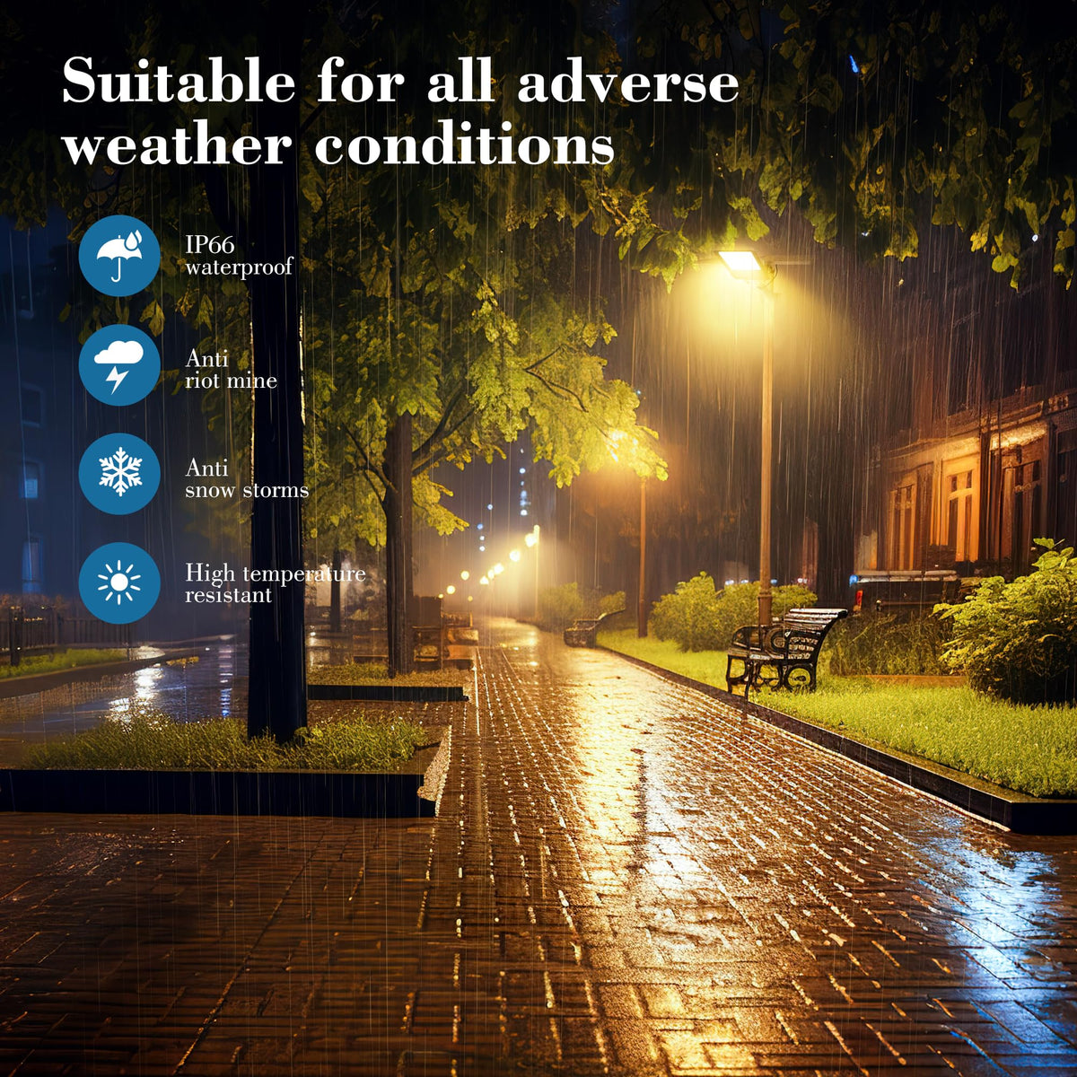 Tri-Color Solar Street Lights Outdoor - 5800W Solar Parking Lot Lights Commercial with 3 Color Temperatures, Solar Street Light Dusk to Dawn Street Lights Solar Powered for Outside Yard Garden - image 6
