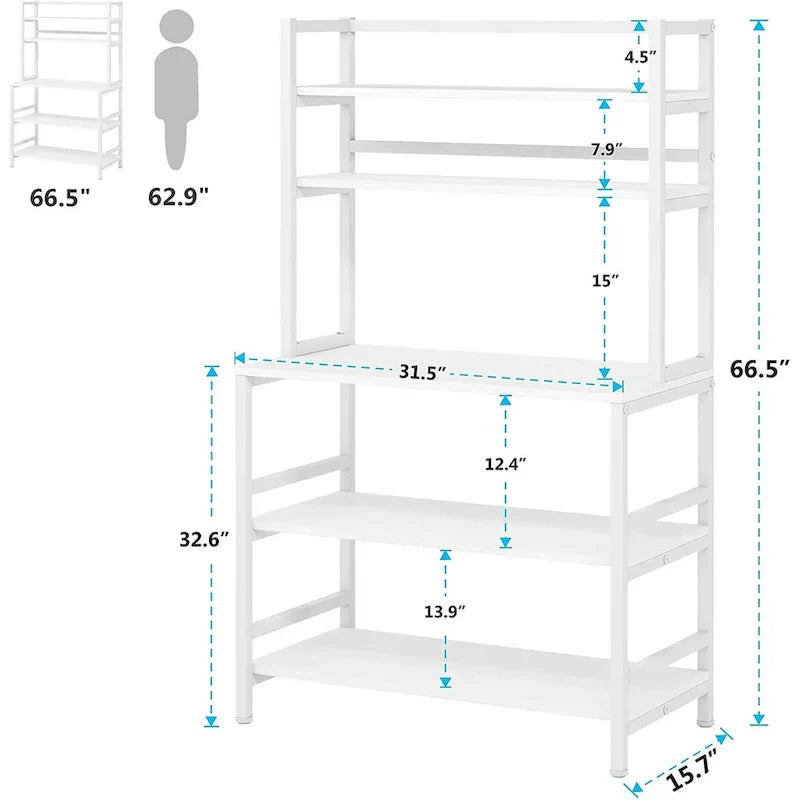 5-Tier Kitchen Baker's Rack with Storage - Microwave Oven Cart - image 13