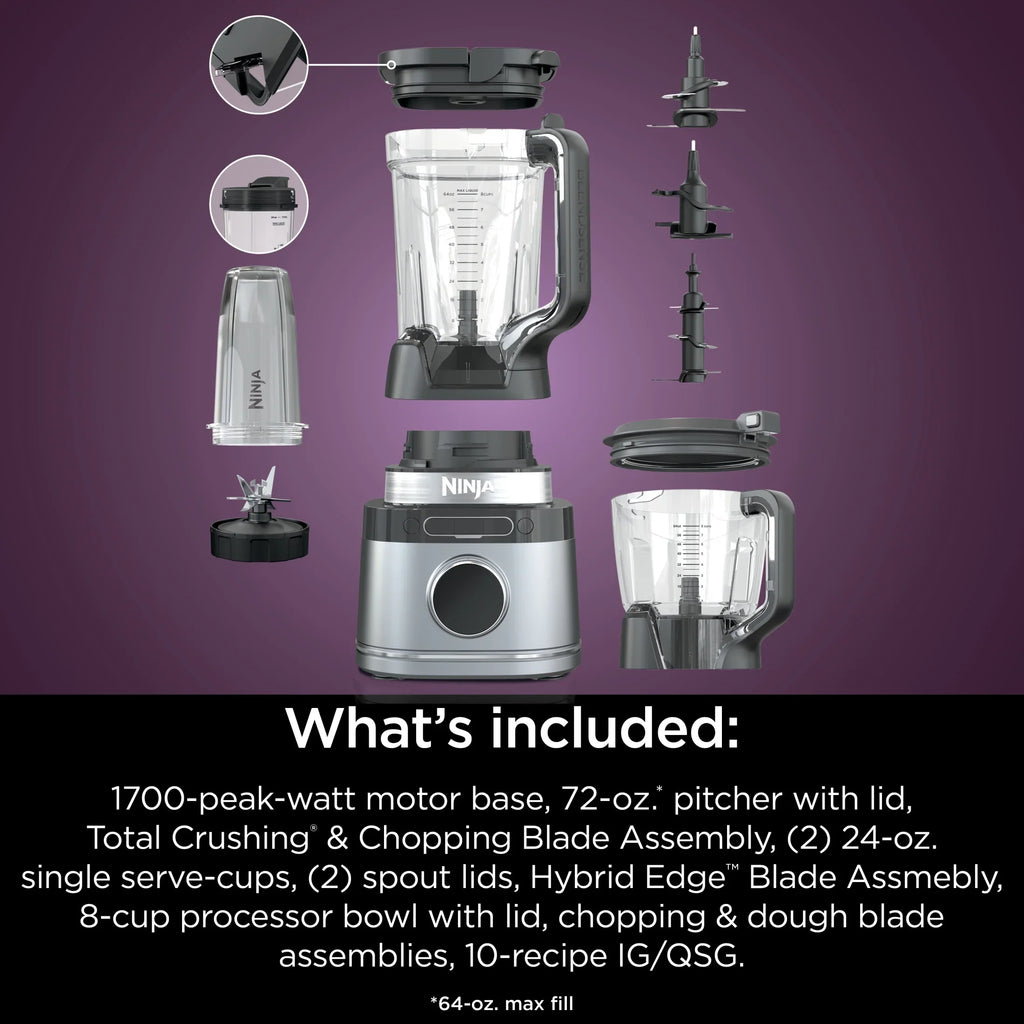 Ninja Detect Kitchen System Power Blender + Processor with Blend Sense Technology, Silver, TB400 - image 15