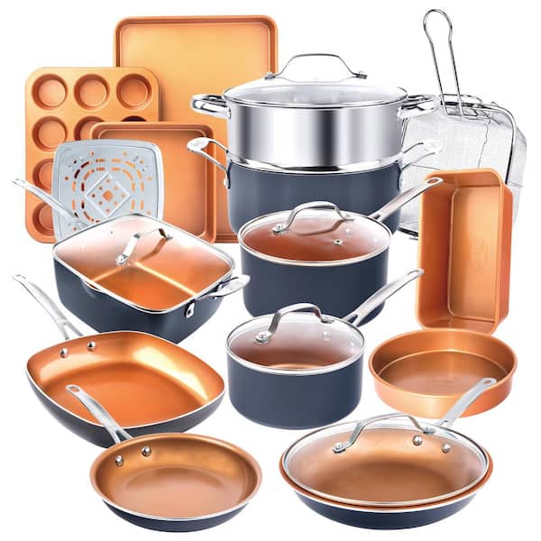 20-Piece Aluminum Ti-Ceramic Nonstick Cookware and Bakeware Set in Graphite - image 1