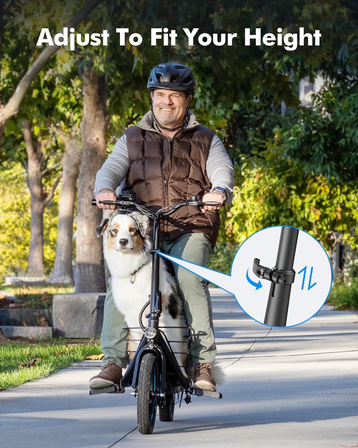 Gyroor Adult Electric Scooter with Large Center Basket 20 Mile Range Foldable and Seat - image 17