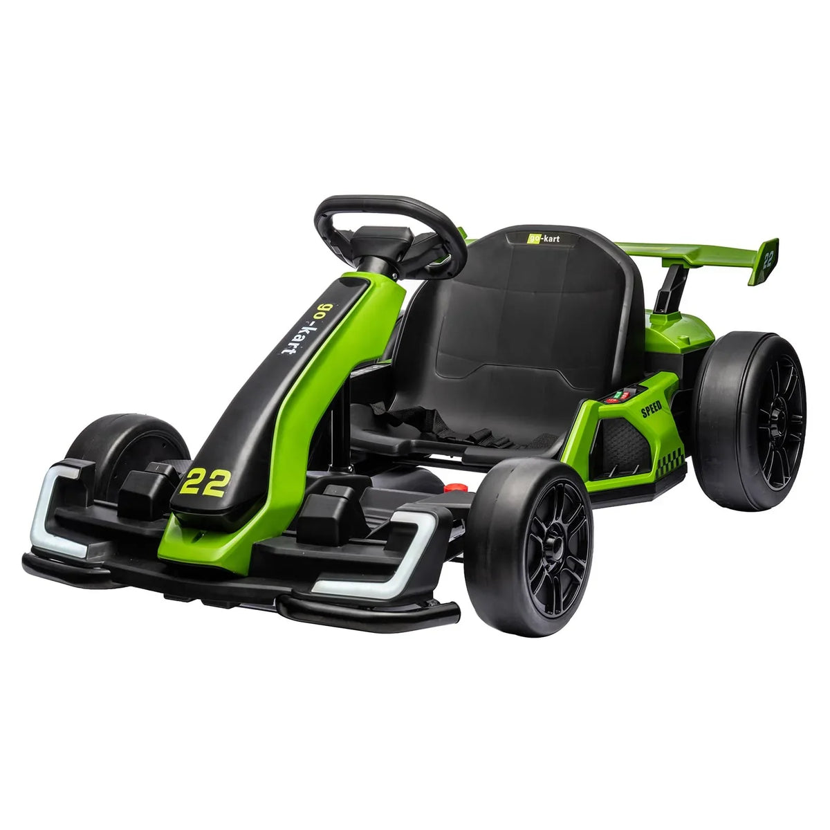 24V Electric Go Kart, with 300W Strong Motor, Drift/Sport Mode, Big Battery, Eva Tire,Length Adjustmen for Outdoor Racing Toy-Green - image 9