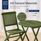 Best Choice Products 3-Piece Acacia Wood Bistro Set, Folding Patio Furniture w/ 2 Chairs, Table - Natural - image 36