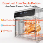 HotKing Dual-Zone Air Fryer Toaster Oven Combo, 28 QT Extra Large, Non Toxic Stainless Steel - image 7